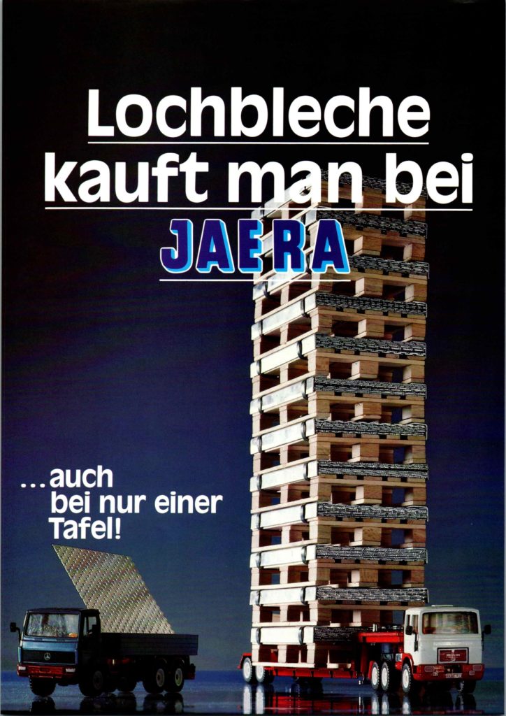 "Lochbleche kauft man bei Jaera" Flyer
